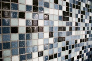 laying mosaic tiles